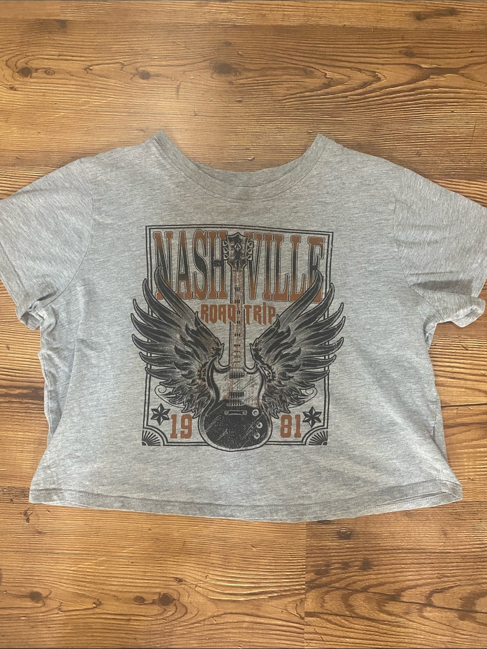 Rebellious One Gray Nashville Road Trip Graphic Tee